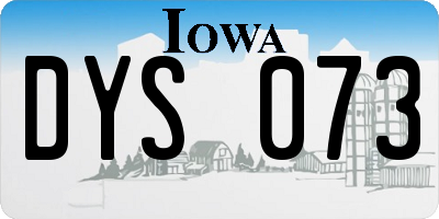 IA license plate DYS073