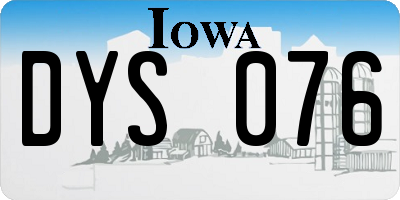 IA license plate DYS076
