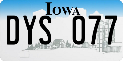 IA license plate DYS077