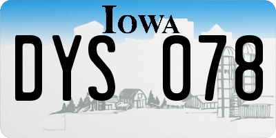IA license plate DYS078