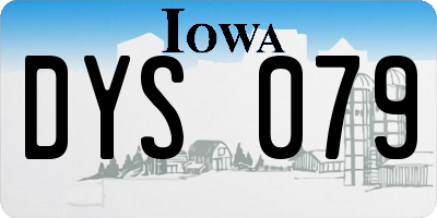 IA license plate DYS079