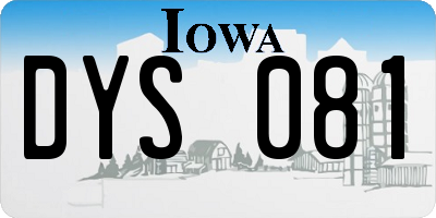 IA license plate DYS081