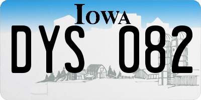 IA license plate DYS082