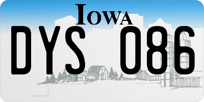 IA license plate DYS086