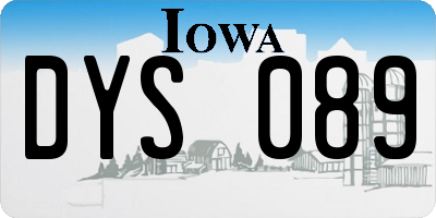 IA license plate DYS089