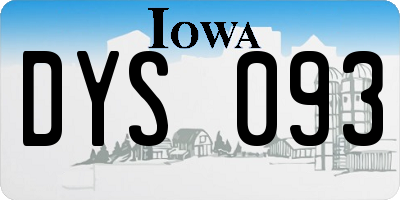 IA license plate DYS093