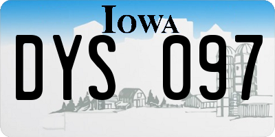 IA license plate DYS097