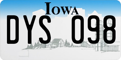 IA license plate DYS098