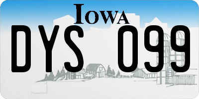 IA license plate DYS099