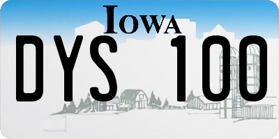 IA license plate DYS100