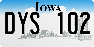 IA license plate DYS102
