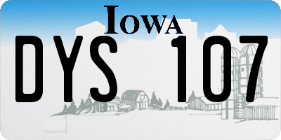 IA license plate DYS107