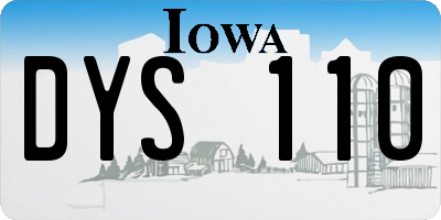 IA license plate DYS110