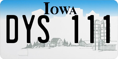 IA license plate DYS111