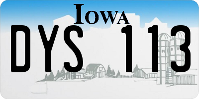 IA license plate DYS113