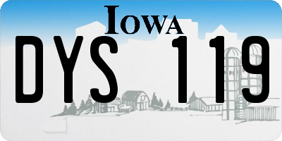 IA license plate DYS119
