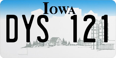 IA license plate DYS121