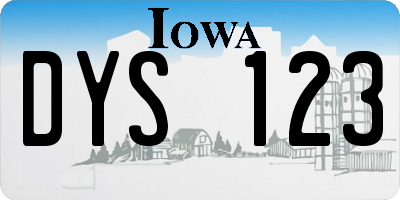 IA license plate DYS123