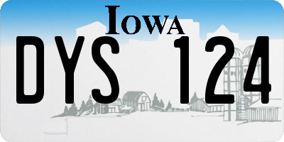 IA license plate DYS124
