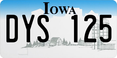 IA license plate DYS125