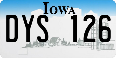 IA license plate DYS126