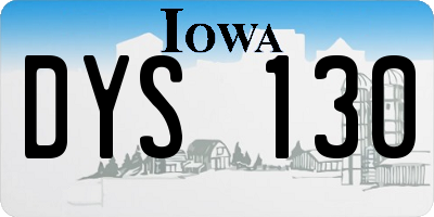 IA license plate DYS130