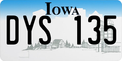 IA license plate DYS135