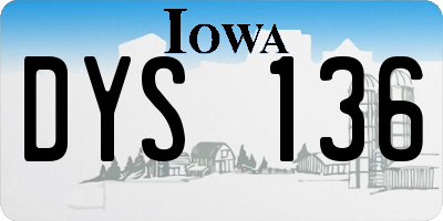 IA license plate DYS136