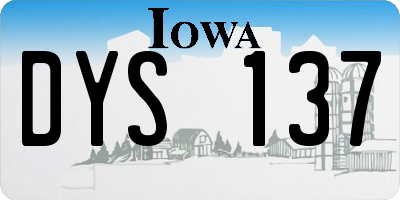 IA license plate DYS137