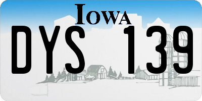IA license plate DYS139
