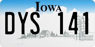 IA license plate DYS141