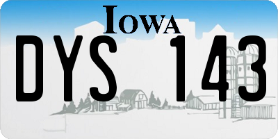 IA license plate DYS143