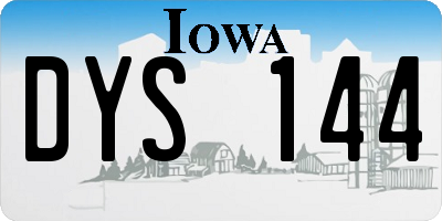 IA license plate DYS144