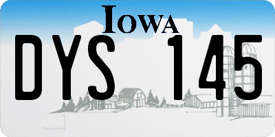 IA license plate DYS145