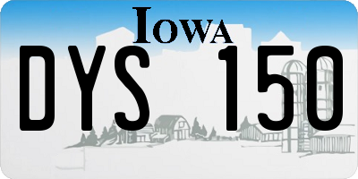 IA license plate DYS150