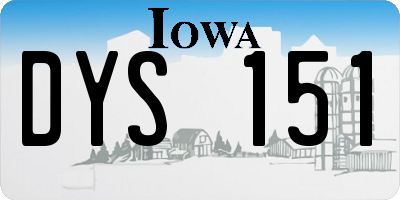 IA license plate DYS151