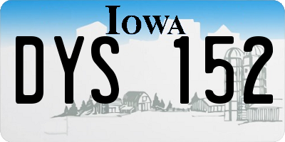 IA license plate DYS152