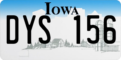 IA license plate DYS156