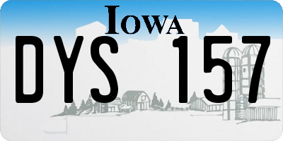 IA license plate DYS157