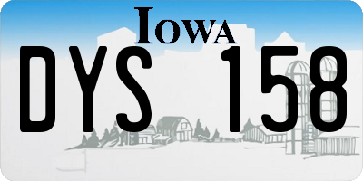 IA license plate DYS158