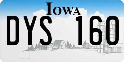 IA license plate DYS160