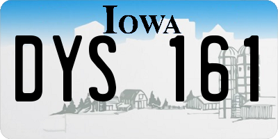 IA license plate DYS161