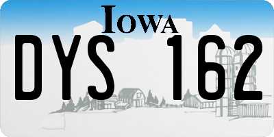IA license plate DYS162