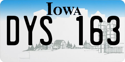IA license plate DYS163