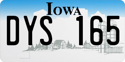 IA license plate DYS165