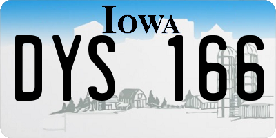 IA license plate DYS166