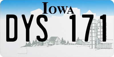 IA license plate DYS171