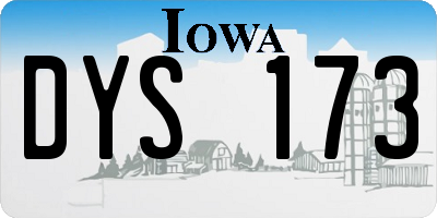IA license plate DYS173