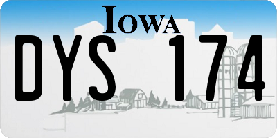 IA license plate DYS174