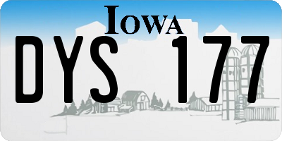 IA license plate DYS177